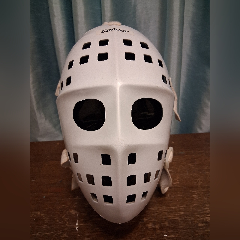 Cooper White Vintage Hockey Goalie Mask